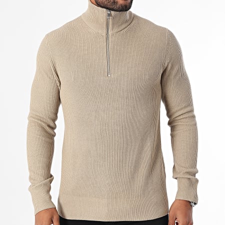 Jack And Jones - Perfect Zip Sweat 12257773 Beige