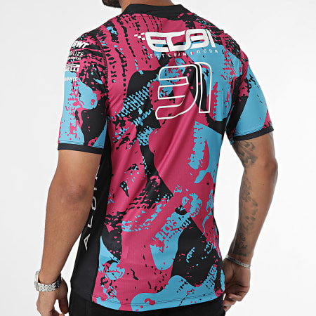 Kappa - Camiseta Kombat 2024 Ocon Alpine F1 361W46W Negro Rosa Azul Claro