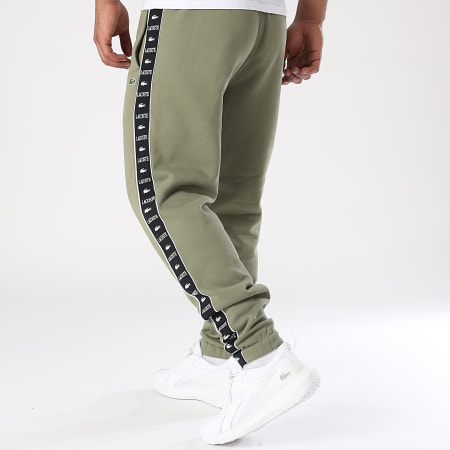 Lacoste Pantalon Jogging A Bandes Logo Brode Crocodile Vert Kaki LaBoutiqueOfficielle