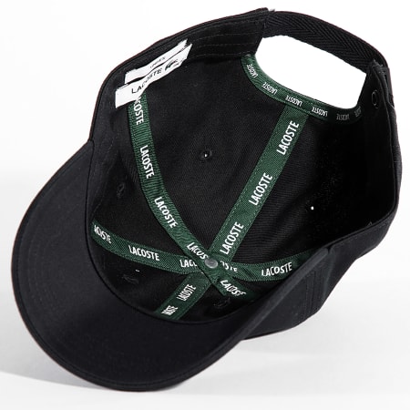 Lacoste - Casquette Center Big Logo Brodé Crocodile Noir