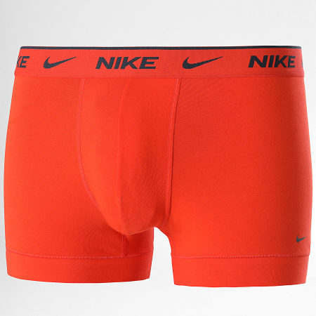 Nike - Pack De 3 Cada Algodón Stretch Boxers KE1008 Blanco Naranja Azul Marino