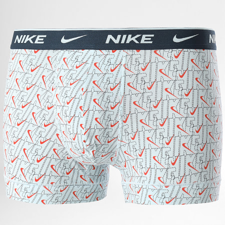 Nike - Pack De 3 Cada Algodón Stretch Boxers KE1008 Blanco Naranja Azul Marino