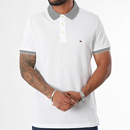 Tommy Hilfiger - Polo Manga Corta Multistripe Cuello 6791 Blanco