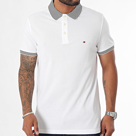 Tommy Hilfiger - Polo Manga Corta Multistripe Cuello 6791 Blanco