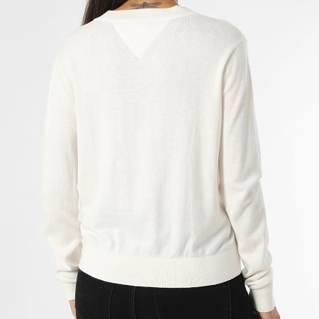 Tommy Jeans - Dames Essential 8670 Beige V-hals Sweater