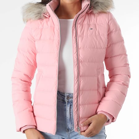 Tommy Jeans Doudoune Capuche Fourrure Femme Basic 8312 Rose LaBoutiqueOfficielle