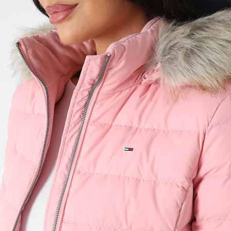 Tommy Jeans - Doudoune Capuche Fourrure Femme Basic 8312 Rose