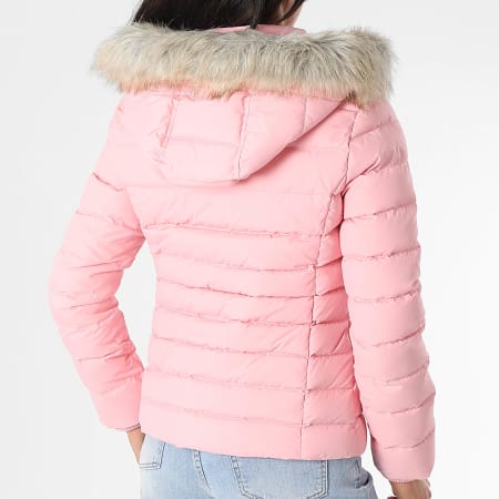 Tommy Jeans Doudoune Capuche Fourrure Femme Basic 8312 Rose LaBoutiqueOfficielle