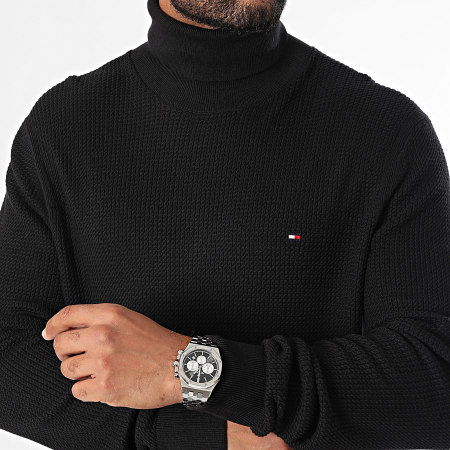 Tommy Hilfiger - Structure 6526 Suéter negro con cuello vuelto