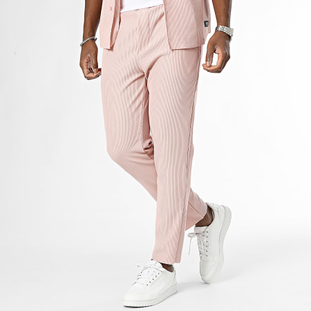 Zelys Paris - Conjunto de camisa de manga corta y pantalón rosa