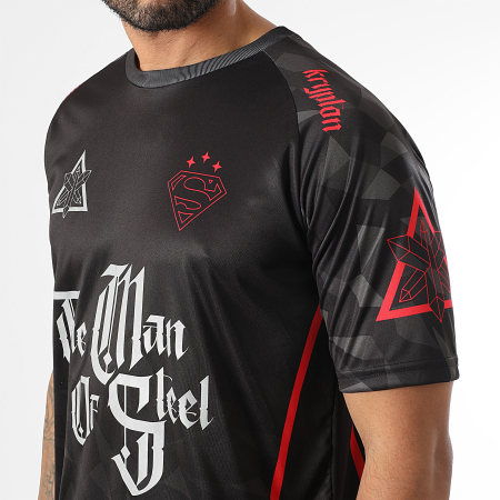 DC Comics Maglia da collezione Uomo d Acciaio Nero Rosso Ryses