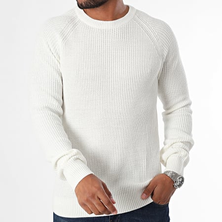 Jack And Jones - Gebreide pannel trui 12258471 Wit