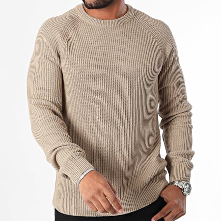 Jack And Jones - Jersey de punto canalé 12258471 Beige