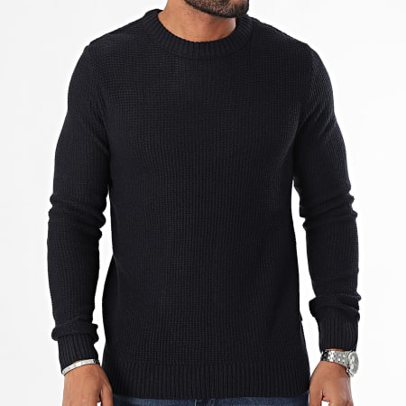 Jack And Jones - Roy Gebreide Trui 12258569 Donker marine