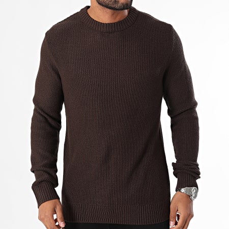 Jack And Jones - Roy Gebreide trui 12258569 Bruin