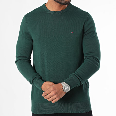 Tommy Hilfiger - Pull Essential Cotton 4748 Vert Bouteille