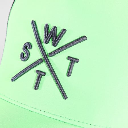 Watts - Gorra Trucker Tribe Gris antracita Verde fluorescente