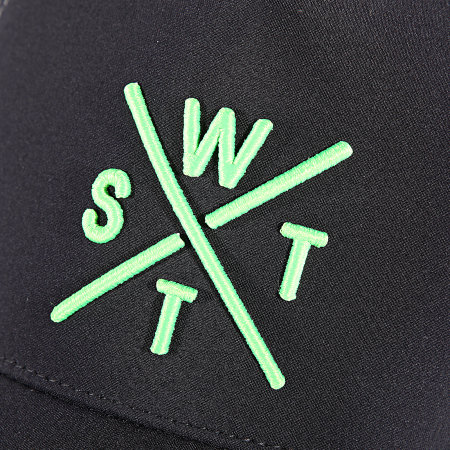 Watts - Cappello Trucker Tribe Nero Verde Fluorescente