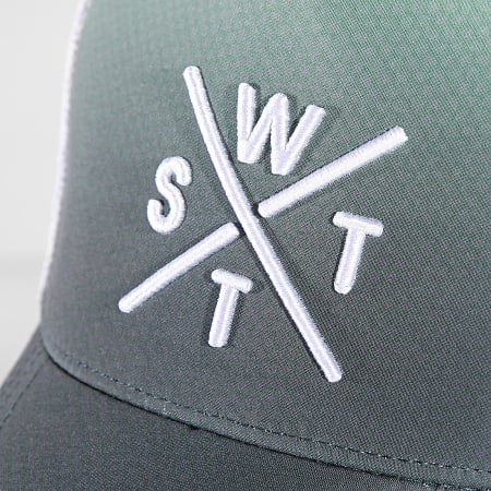 Watts - Tokyo Trucker Cap Wit Lichtgroen Khaki Groen Kleurverloop