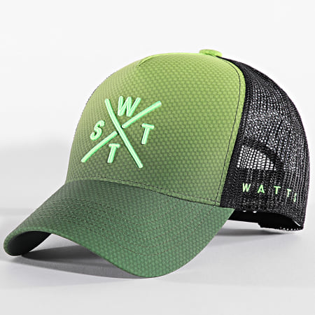 Watts - Tokyo Trucker Cap Zwart Lichtgroen Kleurverloop Donkergroen