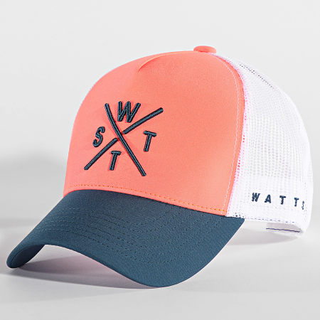 Watts - Cappello Trucker Tribe Rosa Navy Fluo Bianco