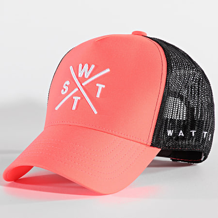 Watts - Trucker Tribe Cap Negro Rosa Fluo Blanco