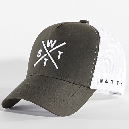 Watts - Trucker Tribe Cap Blanco Verde Caqui