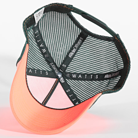 Watts - Casquette Trucker Tribe Rose Fluo Vert Foncé