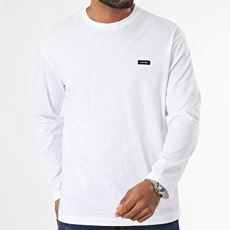 Calvin Klein - Tee Shirt Manches Longues Cotton Comfort 1847 Blanc
