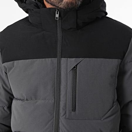 Jack And Jones - Otto Mantel met Capuchon Antraciet Grijs