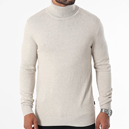 Jack And Jones - Pull Col Roulé Emil Beige