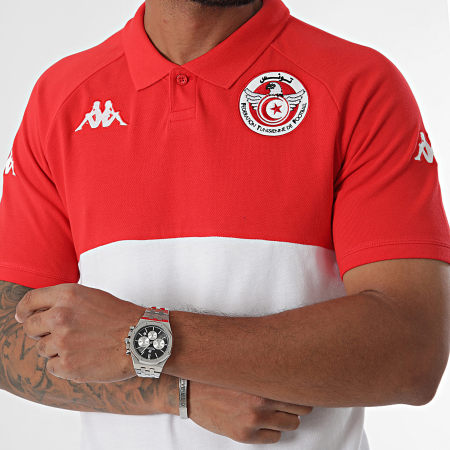 Kappa - FTF Agatend Túnez Polo Manga Corta 331V8RW Blanco Rojo