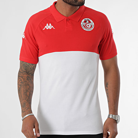 Kappa - FTF Agatend Túnez Polo Manga Corta 331V8RW Blanco Rojo