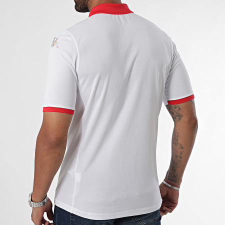 Kappa - FTF Polo manica corta Kombat 2024 Tunisia 361V6EW Bianco Rosso Grigio