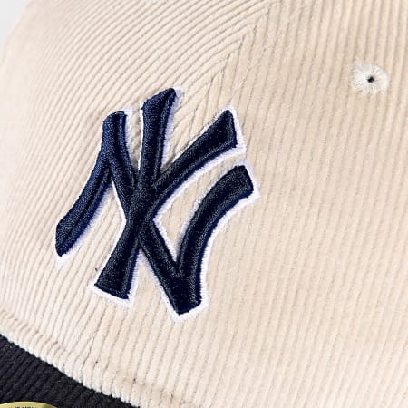 New Era - Gorra de pana 59Fifty NY 60565378 Beige Azul Marino