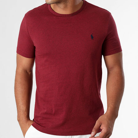 Polo Ralph Lauren - Tee Shirt Custom Slim Flit Classics Bordeaux Chiné