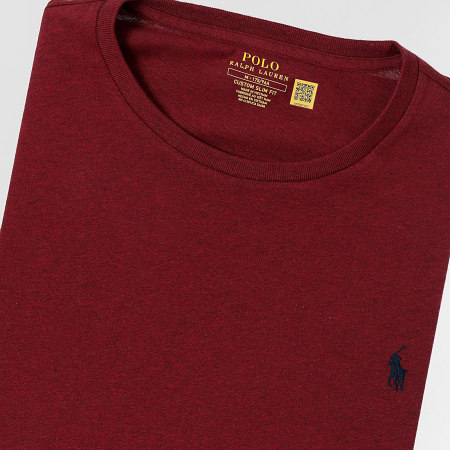 Polo Ralph Lauren - Tee Shirt Custom Slim Flit Classics Bordeaux Chiné