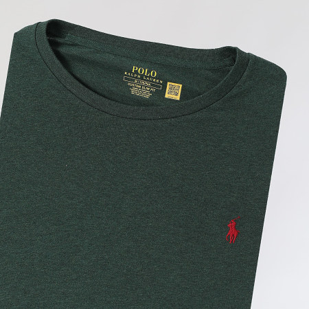 Polo Ralph Lauren - Tee Shirt Custom Slim Flit Classics Donker Heather Groen