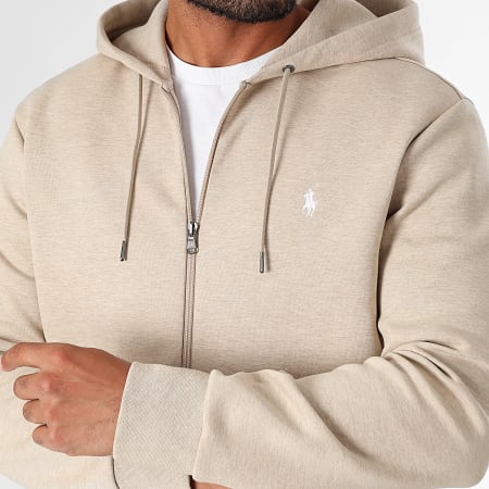 Polo Ralph Lauren - Originele Player Hooded Zip Sweat Top Beige Chiné