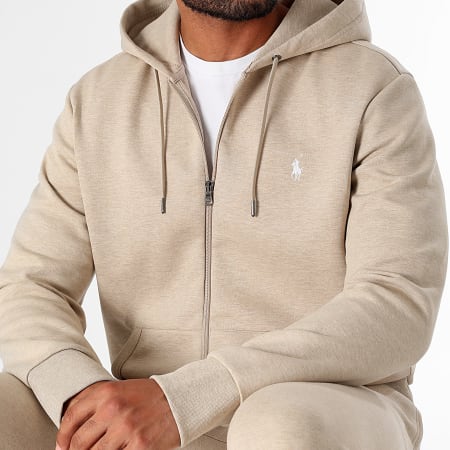 Polo Ralph Lauren - Originele Player Hooded Zip Sweat Top Beige Chiné