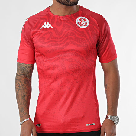 Kappa - Camiseta de fútbol FTF Aboupre Pro 7 Túnez 371S5KW Rojo