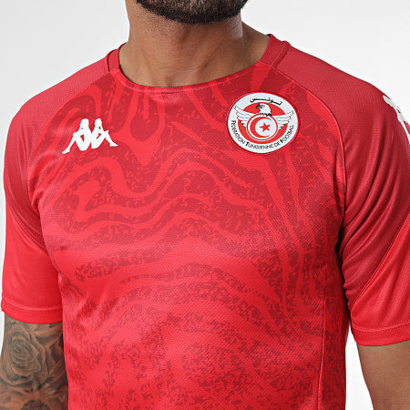 Kappa - Camiseta de fútbol FTF Aboupre Pro 7 Túnez 371S5KW Rojo