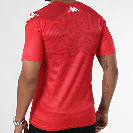 Kappa - Camiseta de fútbol FTF Aboupre Pro 7 Túnez 371S5KW Rojo