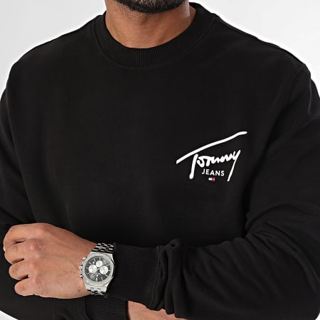 Tommy Jeans - Grafisch sweatshirt met ronde hals 9230 Zwart