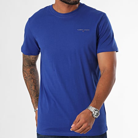 Tommy Jeans - Maglietta Slim Linear Chest 8555 Blu Reale