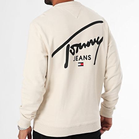 Tommy Jeans - Sudadera gráfica de cuello redondo 9230 Beige