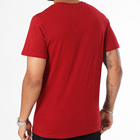 Tommy Jeans - Slim Linear Pecho Tee Shirt 8555 Burdeos