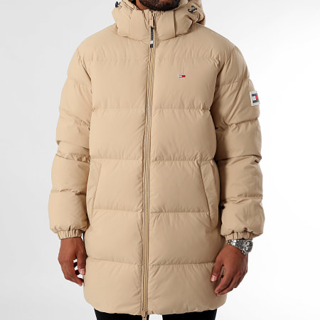 Tommy Jeans - Essentiële lange jas met capuchon 0466 Beige