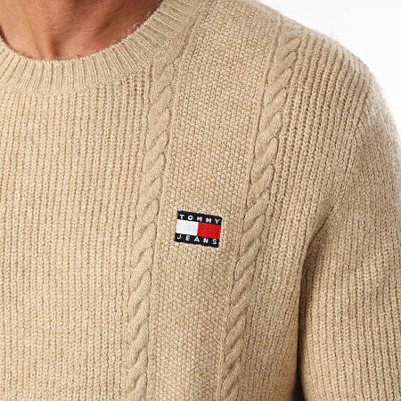 Tommy Jeans - Maglione a cavo 9440 Beige Chiné