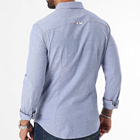 Tommy Jeans - Slim Stretch Oxford Long Sleeve Shirt 9594 Koningsblauw Gedragen